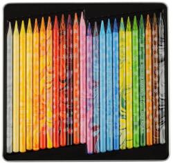 KOH-I-NOOR Creioane colorate multicolor fara lemn Koh-I-Noor Magic 3 in 1 Progresso, 24 buc. /set, cutie metal (K8774-24)