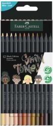 Faber-Castell Creioane colorate tonurile pielii, Faber-Castell 12 culori Black Edition (FC116414)