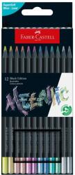 Faber-Castell Creioane colorate Faber-Castell 12 culori metalizate, Black Edition (FC116415)