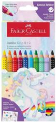 Faber-Castell Creioane colorate acuarela Faber-Castell Grip Jumbo 8+2 culori, Unicorni (FC110923)