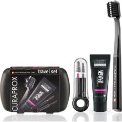 CURAPROX Travel Set Black is White utazási készlet fogakra, nyelvre és ínyre