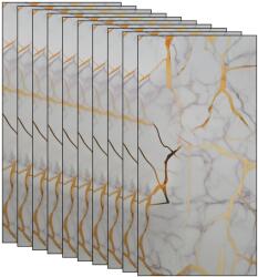 NEXTLY 10 db NEXTLY öntapadós márvány utánzatú tapéta szett, vízálló, állítható, erős ragasztóval, könnyen felhelyezhető, fedési terület 1, 8 nm, 30x60 cm, 2 mm vastagság, 250-3 (s10-250-3)