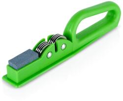 Orion Késélező, Orion, 20x3x4.5 cm, Univerzális, Különböző Méretű Késekhez, Műanyag Test, Stabil Talp a Biztonságért, Fém Élezőkorongok és Élezőkő, Zöld (141121)