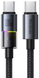 Mcdodo Cablu de date Mcdodo CA-8200, Type-C la Type-C 100W, Fast Charging 5A, LED multicolor 1.2m, Negru