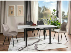  Arco Brego Bézs Szövet Étkezőszék Fekete Fém Lábakkal