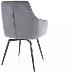  Marlo Velvet Forgó Étkezőszék Szürke Bársony Kárpittal