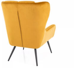 SIGNAL MEBLE Louis Velvet Füles Fotel Curry Bársony Fekete Fém Lábakkal (SIG-LOUISVCCU) - pepita