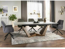  Hugo Brego Forgó Szék Olívazöld Szövet Fekete Fém Vázzal