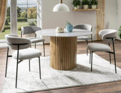  Elton Modern Szövet Étkezőszék Bézs Fekete Vázzal