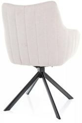  Azalia Brego Forgó Étkezőszék Világos Bézs Szövet Fekete Vázzal