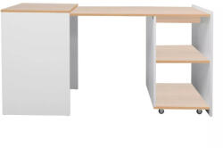  Duo Kihúzható Íróasztal Laminált Tölgy-Fehér