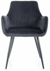  Apple Velvet Elegáns Bársony Étkezőszék Fekete Fém Vázzal