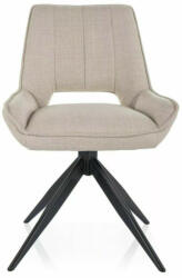  Tello Bjorn Forgó Étkezőszék Világos Bézs Szövet Fekete Fém Vázzal