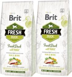 Brit Brit Fresh Kacsa és köles felnőtt kutyáknak, futáshoz és munkához 2x12kg