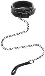SuperLove Collar with Leash Vegan Leather Black