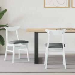 vidaXL Étkező Székek 2 pcs Fehér 42 x 47.5 x 81 cm Tömör Gumi Fa (42020433)