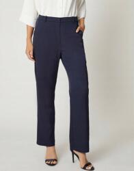  Sötétkék Laza Szárú Egyenes Szárú Magas Derekú Klasszikus Nadrág 38-AS