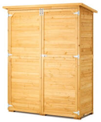 VEVOR Szerszámos fészer 1400x600x1715 mm fa kerti tárolószekrény Időjárásálló kültéri szerszámtároló (PDHWCWJPD300MWL0QV0)