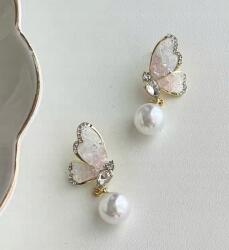  Pillangó Fülbevaló Pillangók Gyöngyökkel Lolita Akcesoria ezüst stift 925