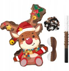 ElifJoyDeco Pinata z reniferem świątecznym Pinata świątecznych z opaską na oczy kij (371)