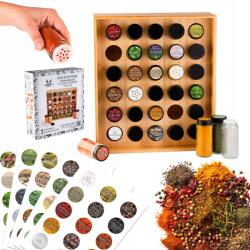 SuperButelki Fűszertartó Állvány Négyzet 30 db üvegtartály 75 db címke (STOJAK30_P)