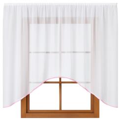  Függöny Lányoknak Rózsaszín Szegély Magdolna Szalagon 500x180 (88R4R0)