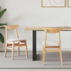 vidaXL Étkező Székek 2 pcs Természetes 42 x 47.5 x 81 cm Tömör Gumi Fa (42020431)