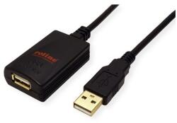 Roline USB 2.0 USB-A la USB-A M/F cablu, 5m, negru (12.04.1089-10)