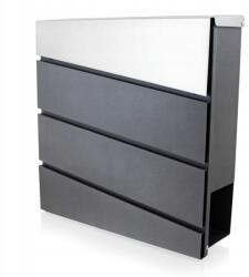 Bituxx Postaláda újságtartóval nagy kapacitású rozsdamentes acél grafit (M18064)