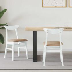 vidaXL Étkező Székek 2 pcs Fehér 42 x 47.5 x 81 cm Tömör Gumi Fa (42020436)
