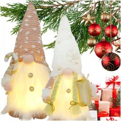 MEMFLOW 2 Db Manó Karácsonyi Manó Elemes Világító Karácsonyi Dekoráció Pár (2X SKRZATY ŚWIECĄCE KRASNALE ZESTAW MEMFLOW)