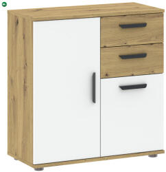 INTERMEBLE BASIC TWO Komód Tölgy/Fehér Színben 70 cm