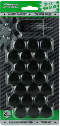  Kerékanya kupak - kerékcsavar kupak fekete 21 mm 21 db (J-Tec)
