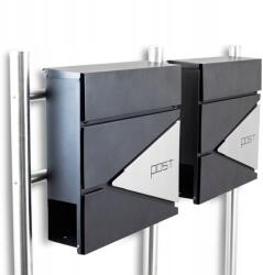 Bituxx Grafit Színű Dupla Postaláda Újságtartóval, Állvánnyal (M16779)