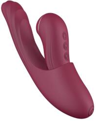 VibeConnect - 2in1 G-pont és csiklóizgató vibrátor (piros) - erotikashow