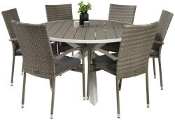  Asztal és szék garnitúra Dallas 2390 (Szürke + Sötétszürke)