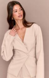 Prettylittlething Szürke Blézer Hosszú Ujjú Gombos Klasszikus Nyakkivágás V Prettylittlething 36