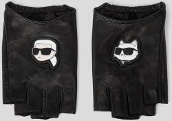 Karl Lagerfeld ujjatlan bőrkesztyű - fekete L