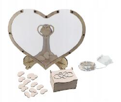  Esküvői vendégkönyv szív alakú jókívánságokkal+lámpák (ER-6030)