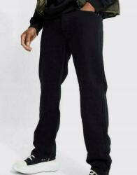 Boohoo Fekete Egyenes Szárú Farmer Nadrág Relaxed Fit Pamut Small Boohoo 46