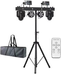  FTS PartyBar Pro 5in1 - Mozgófejes DJ Fényszett Lézerrel és Állvánnyal
