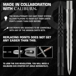 Mission Darts Darts cserélhető fémhegy Mission Caliburn EVO Grooved 32mm ezüst