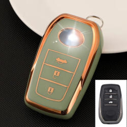  Toyota 3 gombos smart kulcs TPU tok zöld arany (TTO117AZO)
