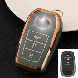  Toyota 3 gombos smart kulcs TPU tok kék arany (TTO117AKE)