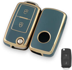 Skoda bicskakulcs 2 gombos TPU tok kék arany (TVW003AKE)