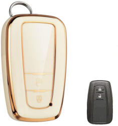  Toyota 2 gombos smart kulcs TPU tok fehér arany (TTO112AFH)