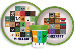  Minecraft csúszásmentes étkészlet, micro műanyag szett (JVL66677)