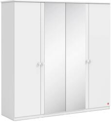 Cilek Dulap cu 4 usi si oglinda pentru camera copii, colectia Varia White (20.94.1004.00)