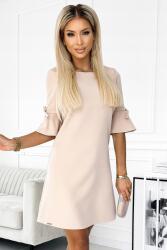 Numoco Neva Trapéz fazonú ruha bő ujjakkal Bézs (217-7-M)