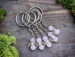 R.M. ékszer Álmodozó angyal kulcstartó rózsakvarccal 5 dbos csomag (16301RMK5)